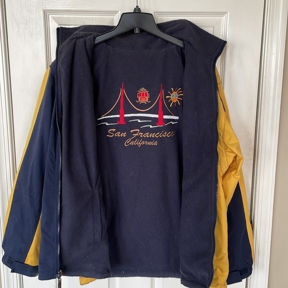 Vintage Gogo Sports San Francisco Navy & Gold Hooded Jacket Convertible Vest - Picture 7 of 8